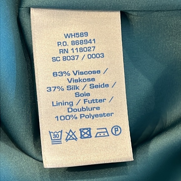 Boden Green Blue Floral Sleeveless Dress US Size 14L Silk Blend New Without Tag - Picture 5 of 5